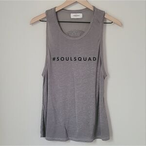 Soul Cycle "#soulsquad" Burnout Grey Tank Size Small